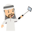 arab men making selfie on white background vector image vector image