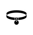 black collar with name tag icon isolated simple vector image