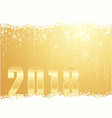 golden happy new year 2018 background vector image