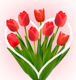 holiday background with bouquet of red flowers vector image vector image