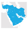 west asia region map of countries in western asia vector image vector image