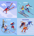 winter sports 2x2 design concept vector image vector image