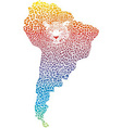 abstract jaguar on the map of south america vector image vector image