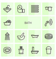 bath icons vector image vector image