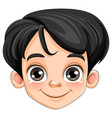 Cute boy head cartoon character Royalty Free Vector Image