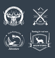 hunting club or hunt adventure logo templates set vector image vector image