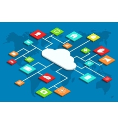 Information technology isometric concept Vector Image