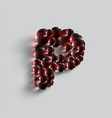 a letter made by red spheres vector image