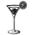 cocktail glass with lemon vector image vector image