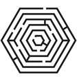 game labyrinth black monochrome maze hexagon vector image vector image