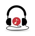 music design headphones icon isolated vector image