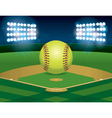 softball on stadium field vector image vector image