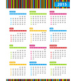 annual calendar for 2013 year vector image