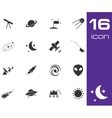 black space icons set vector image