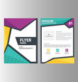 green blue purple brochure flyer leaflet layout vector image