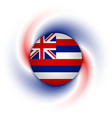 hawaiian flag badge on twisted blue red and white vector image
