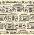 seamless pattern with boomboxes design element vector image