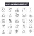 fragrances and perfumes line icons for web vector image