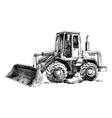 hand drawn bulldozer vector image