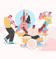 jazz band playing music at festival concert vector image vector image