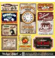 vintage labels set vector image vector image