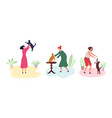 cat lovers women with kittens animal care vector image