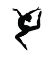 gymnastics girl silhouette vector image vector image