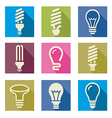 light bulbs bulb icon set vector image vector image