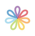 round seven-colored flower infographic element vector image