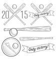set of logotypes with baseball bat vector image