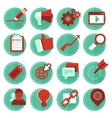 digital marketing icons in flat style vector image vector image