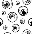 doodle eye eyeball pattern seamless background vector image