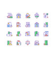 pawn shop rgb color icons set vector image vector image