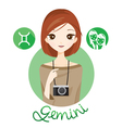 woman with gemini zodiac sign vector image