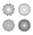 halftone circles of dots twisted spirals vector image vector image