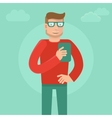 man wearing glasses in flat style vector image