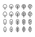 set minimal leaf line icon vector image