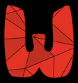 w red alphabet letter isolated on black background vector image