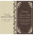 baroque wedding invitation brown vector image vector image