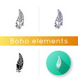 boho feather icon native american indian tribal vector image vector image