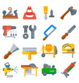 construction tools icons collection vector image