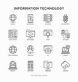 information technology thin line icons set vector image