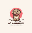 puppy mascot cartoon character logo vector image vector image