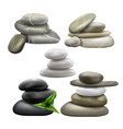 spa stone zen pebble set realistic vector image