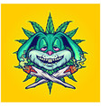 bunny high marijuana leaf joint smoking weed vector image vector image