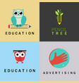education logo set vector image vector image