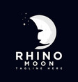 rhino and moon logo design inspirations vector image vector image