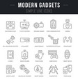 set line icons modern gadgets vector image vector image