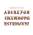blackletter gothic script hand-drawn font vector image
