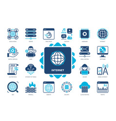 Influencer solid icon set Royalty Free Vector Image